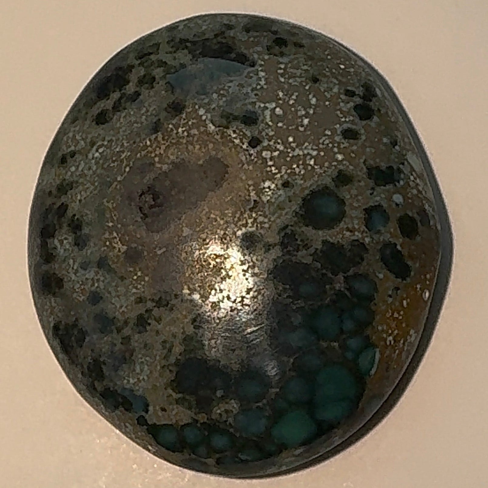 14ct Variscite bi valve pseudomorph