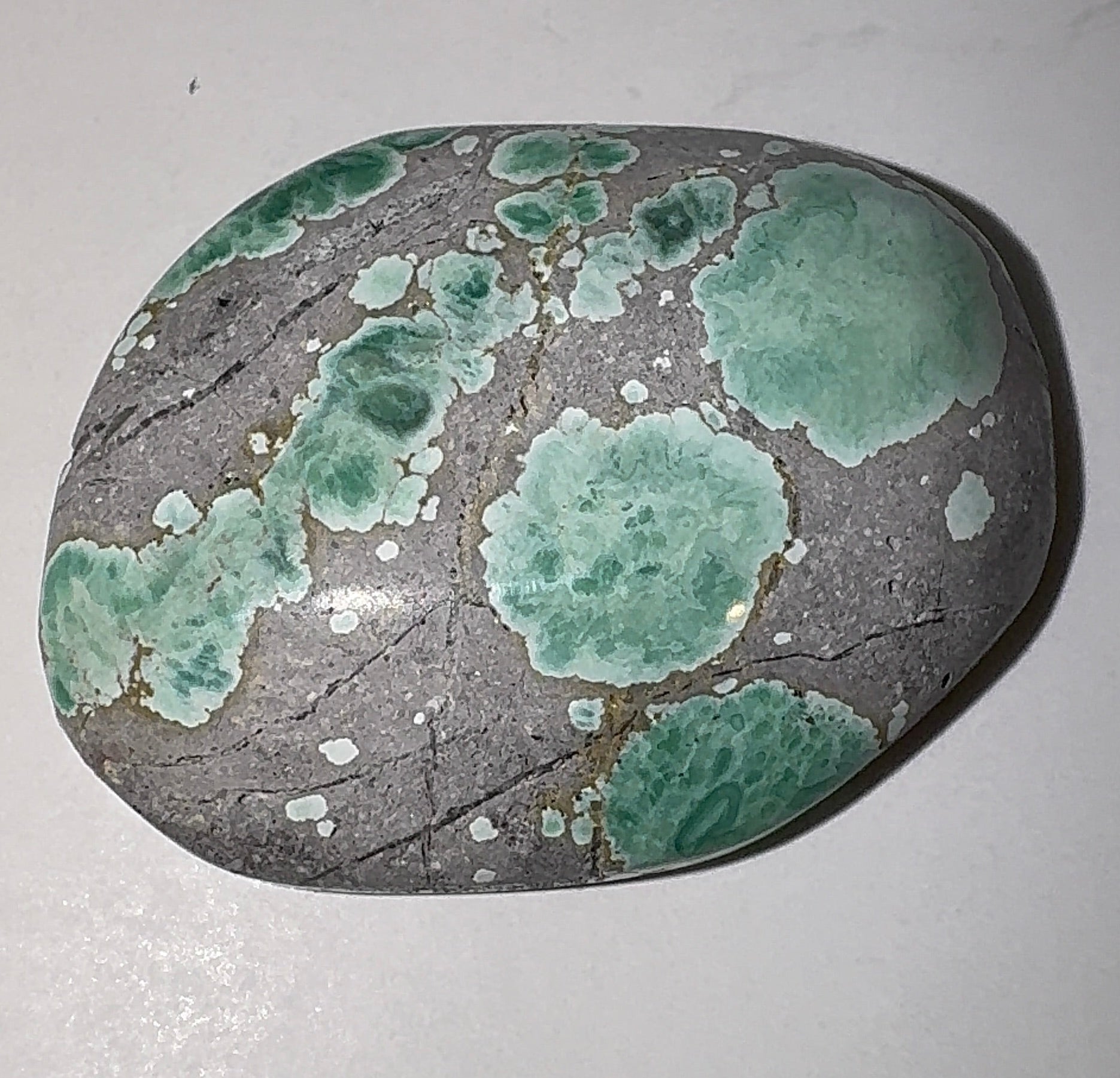 14ct Variscite bi valve pseudomorph